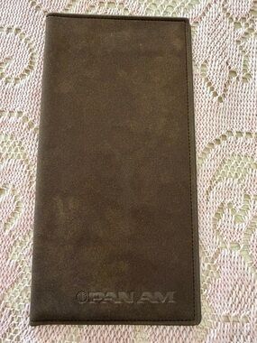 Pan Am vintage Brown Suede Passport or Travel Wallet